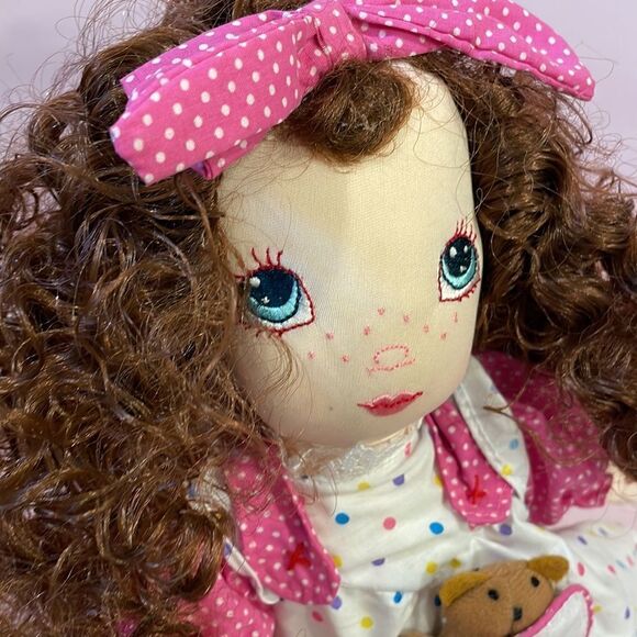 Lil Girl With a Curl Doll NWT Mother Goose Collectables Dolly in Dress 15” long - Picture 10 of 10